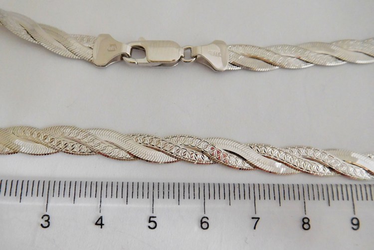 Klenoty Budín Stříbrný pletený náhrdelník (řetízek) - rhodiovaný 50cm 14,68gr 030426400027