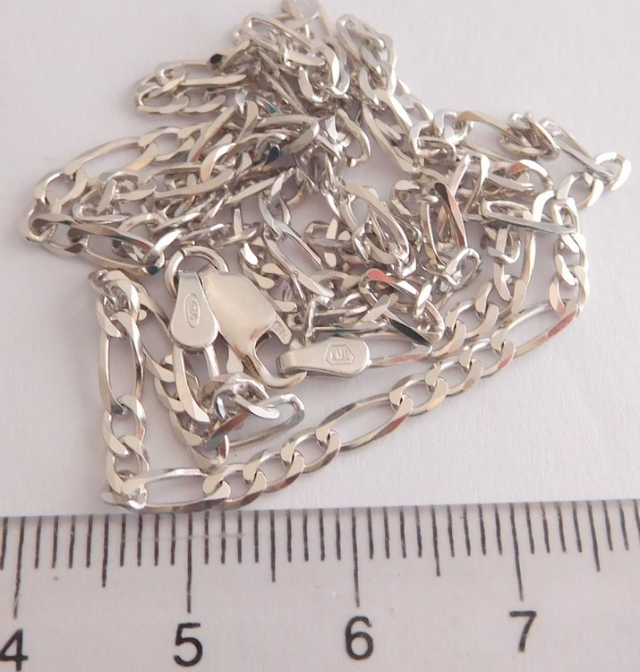 Klenoty Budín Pánský stříbrný rhodiovaný řetízek 50cm FIGARO šíře 2,5mm 925/1000 5,21gr 030239600040