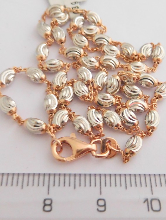 Klenoty Budín Stříbrný náramek rhodiovaný s růžovým zlacením 18 cm 925/1000 2,40gr 030696600014