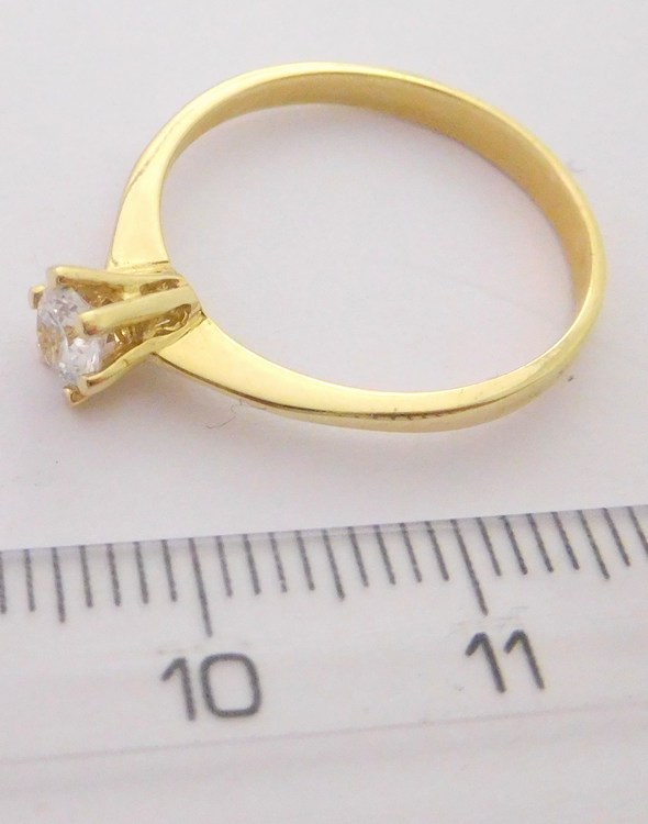 Klenoty Budín Zásnubní zlatý prsten s centrálním zirkonem 585/1,72gr vel. 56 HK1061