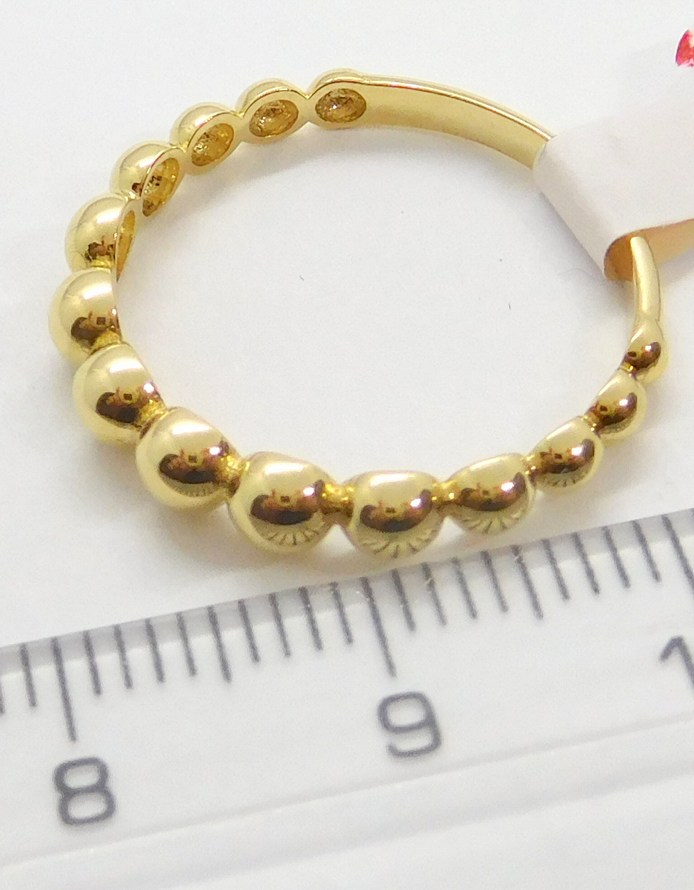 Klenoty Budín Dámský kuličkový zlatý prsten ze žlutého zlata 585/1,76gr vel. 55 HK1099