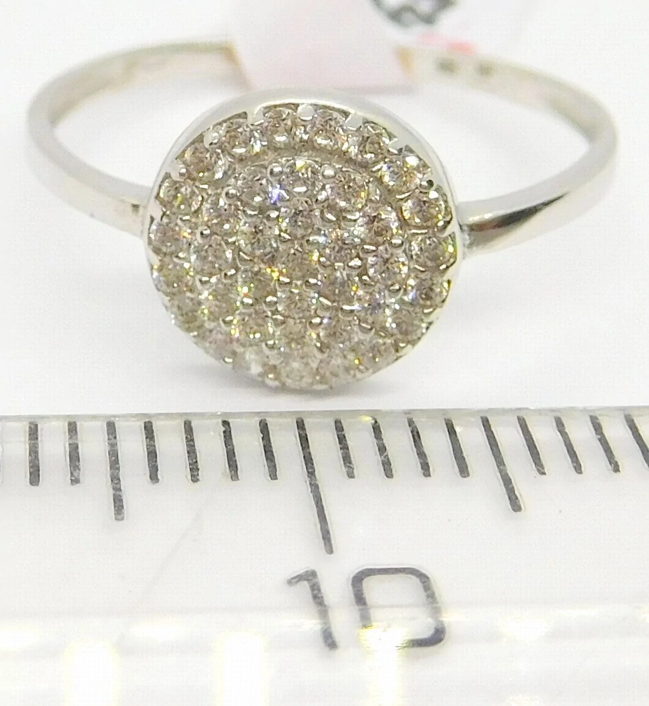 Klenoty Budín Dámský prsten z bílého zlata posetý zirkony 585/1,25gr vel. 54 HK1162