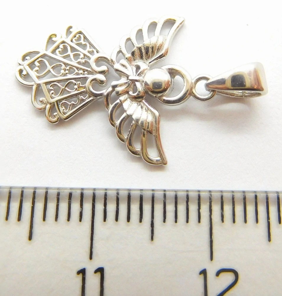 Klenoty Budín Velký dámský zlatý přívěsek andílek z bílého zlata 585/1,07gr 01544