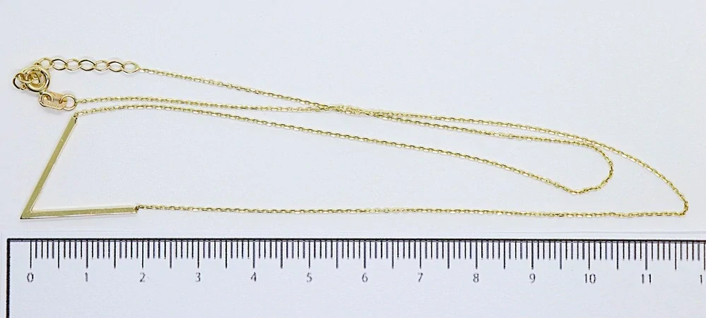 Klenoty Budín Dámský zlatý náhrdelník ze žlutého zlata s přívěskem "V" 585/1,71gr 42+3cm HK4072
