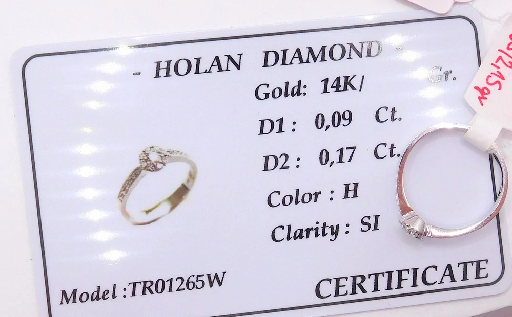 Klenoty Budín Zásnubní diamantový prsten z bílého zlata 585/2,15gr 1/0,09ct a 20/0,17ct vel. 57 HKD59