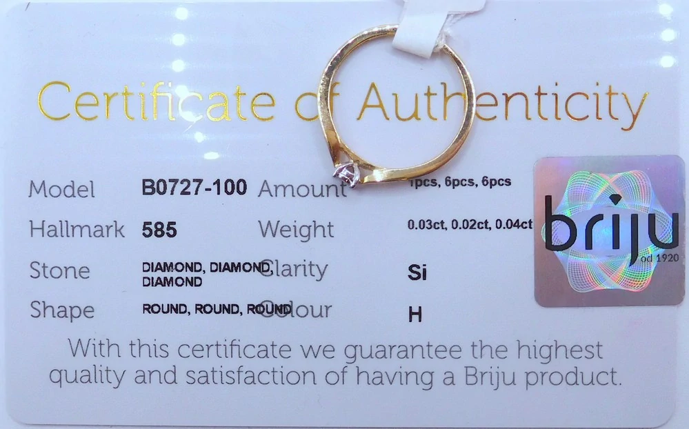 Klenoty Budín Zásnubní diamantový prsten ze žlutého zlata 585/1,43gr 13ks 0,09ct vel. 53 HKD53