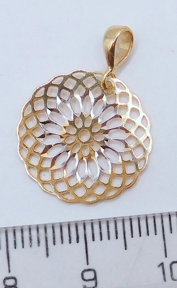 Klenoty Budín Dámský zlatý přívěsek z bílého a žlutého zlata 585/0,89gr 63741