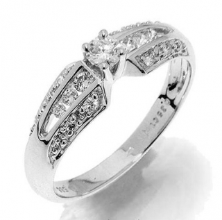 Prsten s diamanty, bílé zlato 386-1231 luxusní Gems Glorie