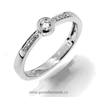 GEMS elegantní prsten s diamanty Ida, bílé zlato 386-1257