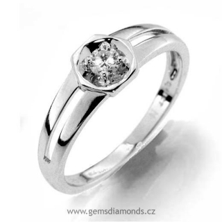 GEMS luxusní prsten s diamantem Olympie, bílé zlato 386-1202