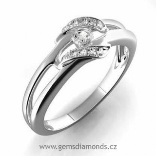 Zásnubní GEMS Luxusní prsten s diamanty Julie, bílé zlato 386-0151