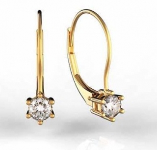 Náušnice s diamantem Viviana 3830024, žluté zlato