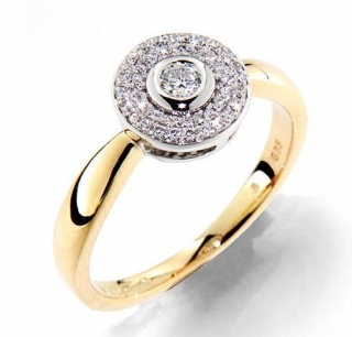 Prsten s diamantem, žluté zlato 381-1339, GEMS Melania - zásnubní prsten