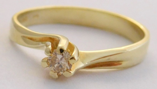Klenoty Budín Zásnubní zlatý diamantový prsten s diamantem vel. 55 585/2,39gr 17-01 210 T274