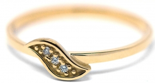 Diamanotvý zlatý prsten ze žlutého zlata s diamanty J-29941-18
