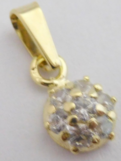 Klenoty Budín zlatý přívěsek ze žlutého zlata se zirkony 585/0,74gr 246040528