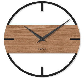 LAVVU Designové stylové dřevěné hodiny LAVVU LOFT v industriálním vzhledu LCT4010