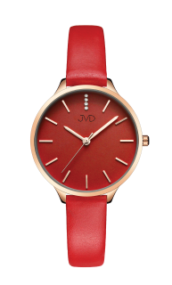 Dámské módní designové hodinky JVD JZ201.8 s řemínkem z pravé kůže