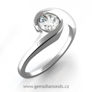 Luxusní prsten s diamantem Aneta, bílé zlato 386-0145