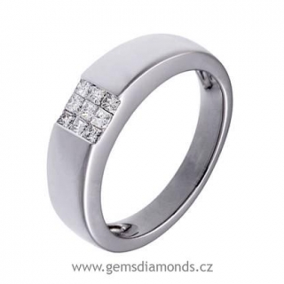 Luxusní módní prsten s diamanty Sandra, bílé zlato