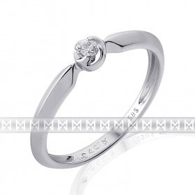Zásnubní prsten s diamantem, bílé zlato brilianty vel. 53 585/1,27gr 3861817