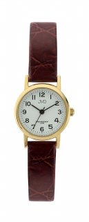 Dámské společenské náramkové hodinky JVD steel J4010.1 na koženém pásku  Elegant