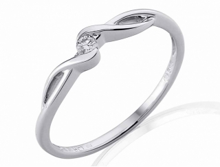 Zásnubní prsten s diamantem z bílého zlata a diamantem 585/1,5gr - briliant