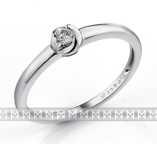 Klenoty Budín Zásnubní dámský zlatý prsten z bílého zlata s diamantem (briliant) 1,5gr 0,06ct 3861319