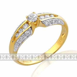 Klenoty Budín Mohutný velký diamantový prsten GEMS diamonds, žluté zlato 585/2,2gr 3811233