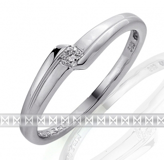 Zásnubní prsten s diamantem, bílé zlato brilianty - diamant 585/1,95 gr 3860694