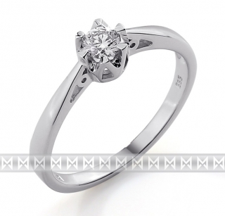 Luxusní zásnubní prsten s diamantem, bílé zlato brilianty 585/2,0gr 3861311-0-52
