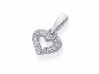  Klenoty Budín Přívěsk s diamantem, bílé zlato brilianty - diamantové srdce 3870622-0-0-99