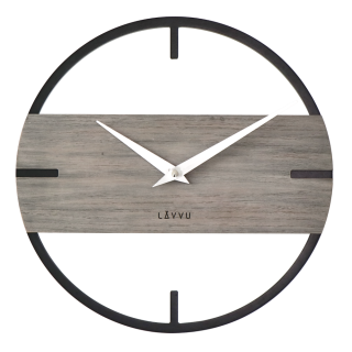 LAVVU Designové stylové dřevěné hodiny LOFT v industriálním vzhledu ⌀35cm LCT4011