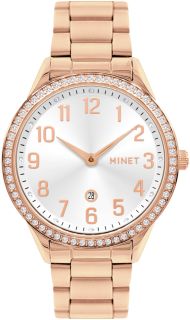 MINET Rose gold dámské hodinky AVENUE s čísly MWL5300