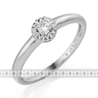 Klenoty Budín Zásnubní diamantový prsten z bílého zlata s velkým diamantem 3861323-0-56-991ks 0,08ct