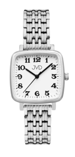 JVD Dámské čitelné náramkové ocelové hranaté hodinky JVD J4196.1