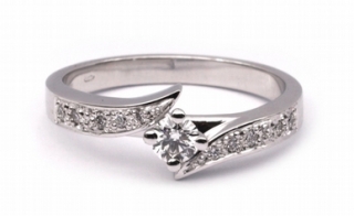 Zásnubní diamantový prsten s přírodními diamanty 585/3,41 gr J-20113-11