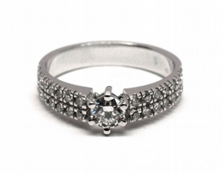 Luxusní zásnbuní prsten s přírodními diamanty 585/3,21 gr J-20014-11