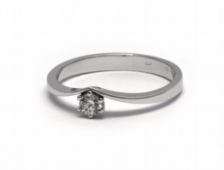Zlatý zásnubní prsten s přírodním diamantem 585/1,83 gr J-20780-12
