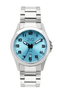 JVD Pánské vodotěsné stříbrné hodinky JVD J1041.52 s modrým číselníkem