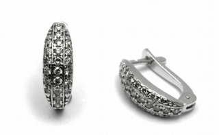 Luxusní diamantové náušnice s přírodními pravými diamanty 585/2,01 gr J-21523-12