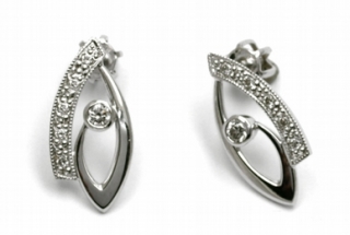 Diamantové náušnice s přírodními pravými diamanty 585/1,63 gr J-21586-12