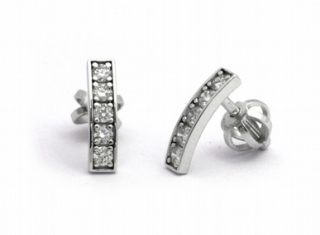 Diamantové náušnice s přírodními pravými diamanty 585/1,06 gr J-20693-12
