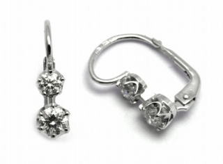 Diamantové náušnice s přírodními vzácnými diamanty 585/1,41 gr J-20699-12