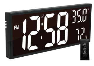 JVD Digitální černé nástěnné hodiny s LED podsvícením bílé číslice JVD DH309.1