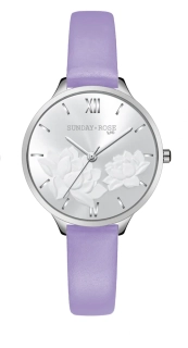 SUNDAY ROSE Dámské luxusní designové hodinky  SUNDAY ROSE Fashion Pastel Violet SUN-F14 