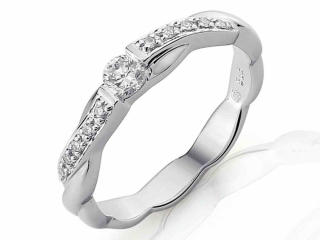 Luxusní zlatý diamantový zásnubní prsten s diamantem, bílé zlato brilianty