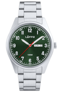 LAVVU Náramkové ocelové pánské hodinky FOSEN Green LWM0312