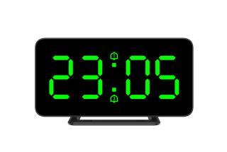 JVD Digitální černý budík do el. sítě JVD SB3216.1 se zelenými LED číslicemi