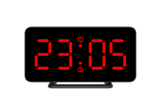 JVD Digitální černý budík do el. sítě JVD SB3216.3 s červenými LED číslicemi